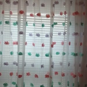 4-Panel's. Of   New Pom Pom Curtains !